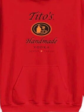 NEW Tito's Handmade Vodka Red Crewneck Sweatshirt